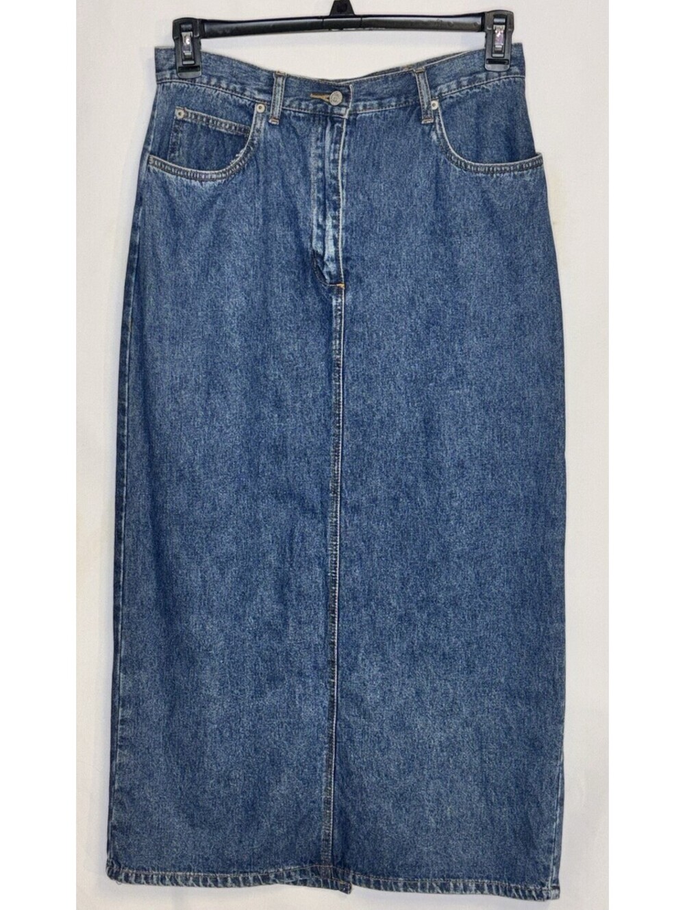 VTG Bill Blass Jeans Denim Maxi Skirt Sz 10 High Waist Long 1990s MINT